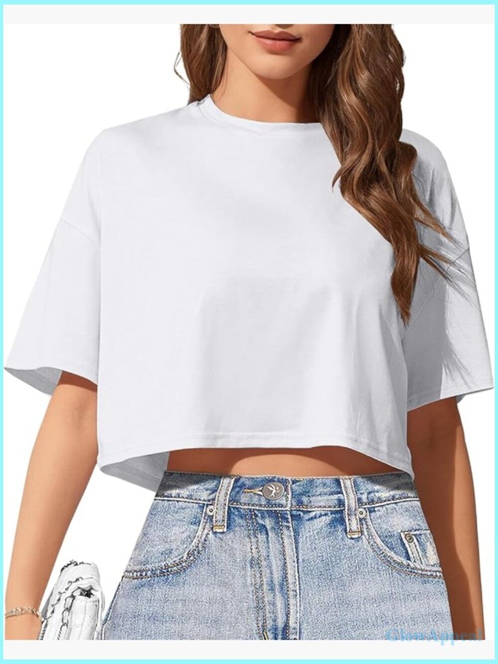 Buttery Soft Crop Top Drop Shoulder Half Sleeve Crewneck Tee Summer Trendy
